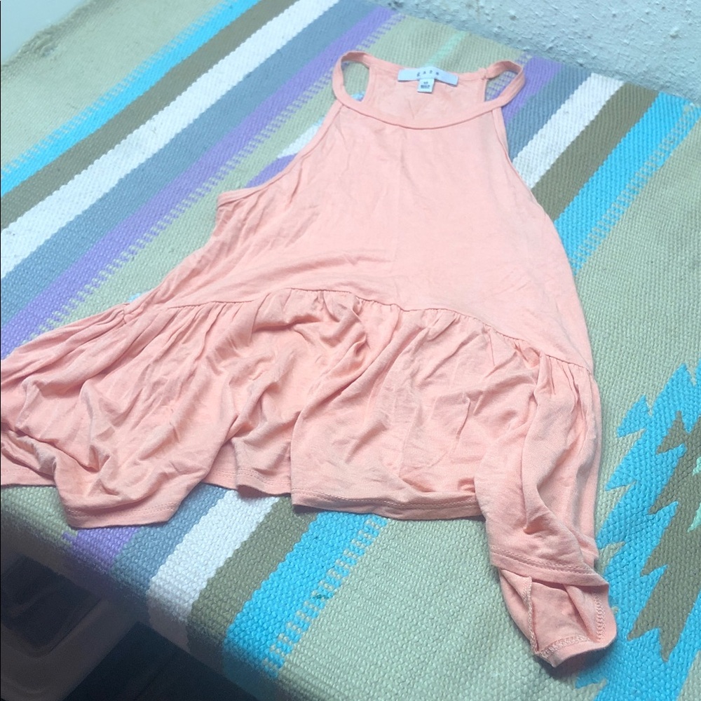 ❤️Gaze Coral Ruffle Hem Tank Top 🧡